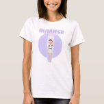 Summer Surf: Vintage Style Girl with Surfboard T-Shirt