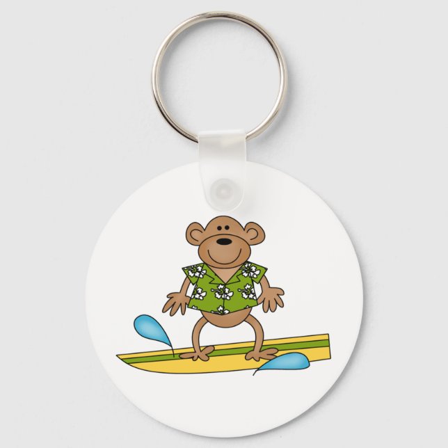 Summer Surfer Monkey Keychain (Front)