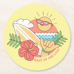 Summer Surfer paper coasters