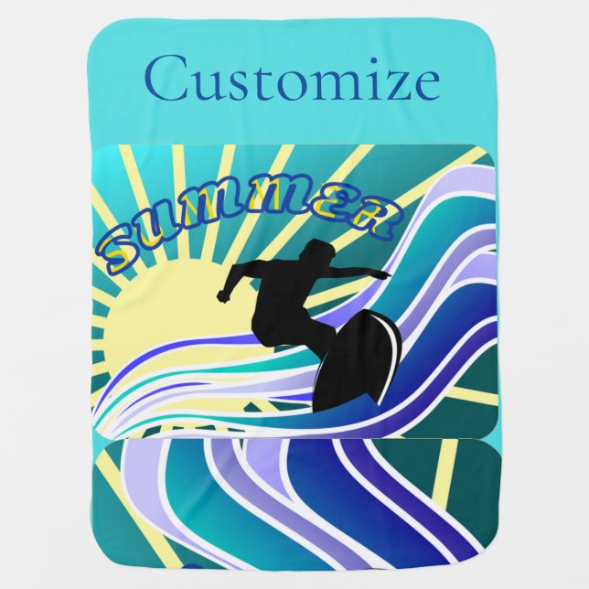 Summer Surfing Fun Thunder_Cove Baby Blanket (Front)