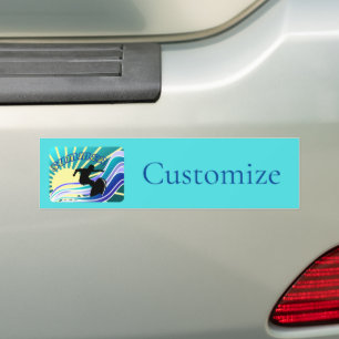 Summer Surfing Fun Thunder_Cove Bumper Sticker
