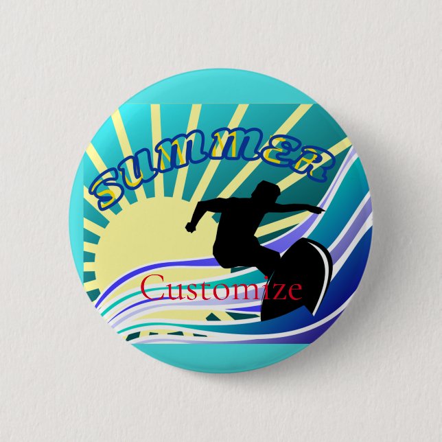 Summer Surfing Fun Thunder_Cove Button (Front)