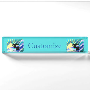 Summer Surfing Fun Thunder_Cove Desk Name Plate