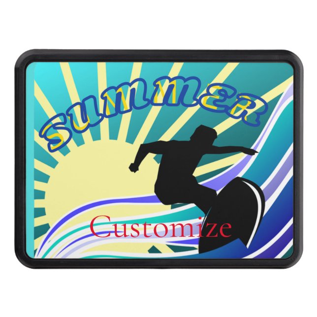 Summer Surfing Fun Thunder_Cove Hitch Cover (Front)