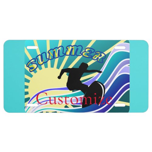 Summer Surfing Fun Thunder_Cove License Plate