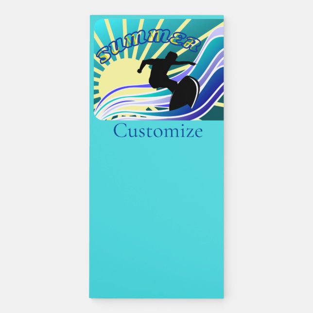 Summer Surfing Fun Thunder_Cove Magnetic Notepad (Front)