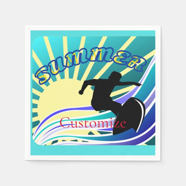 Summer Surfing Fun Thunder_Cove Napkins (Front)