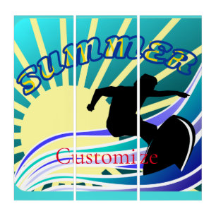 Summer Surfing Fun Thunder_Cove  Triptych