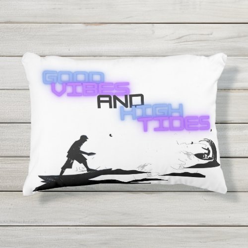 summer surfing good vibes and high tides Pillow