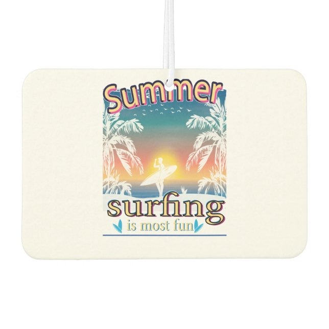 Summer - Surfing Is Most Fun Air Freshener (Front)