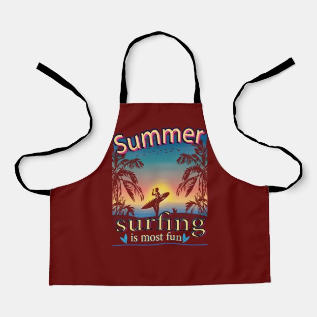 Summer - Surfing Is Most Fun Apron (Front)