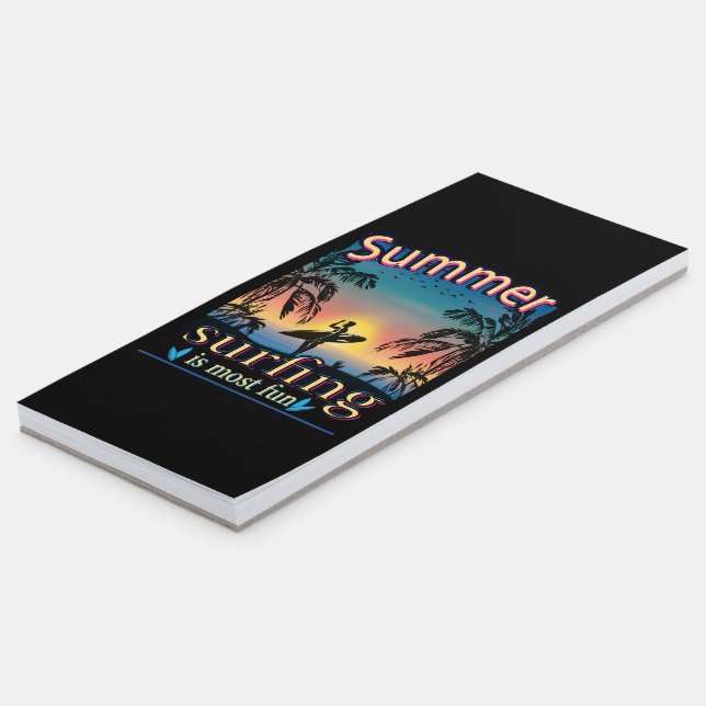 Summer - Surfing Is Most Fun Magnetic Notepad (Angled)