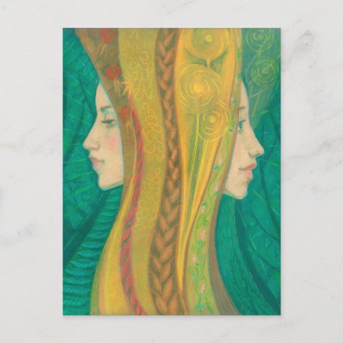 Summer Surreal Fantasy Art Magic Forest Goddess Postcard