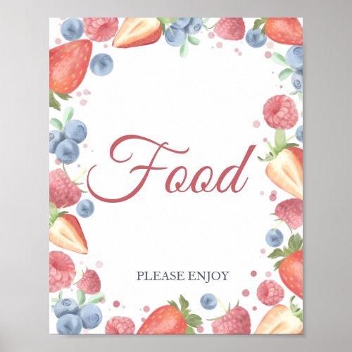 Summer Sweet Berry Birthday Food Poster