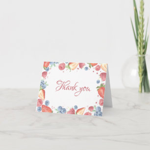 Summer Sweet Berry Birthday  Letterpress Thank You Card