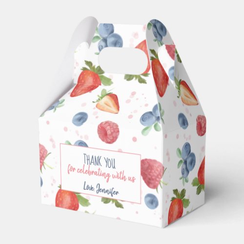 Summer Sweet Berry Birthday Thank You Favor Boxes