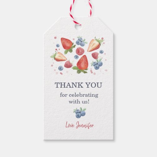 Summer Sweet Berry Birthday Thank You Gift Tag