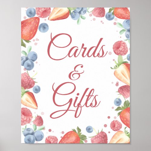 Summer Sweet Berry Cards and Gifts Sign Poster