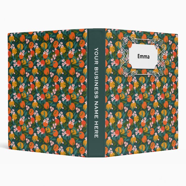 Summer Sweet Greenery Oranges Lemons Garden  3 Ring Binder (Background)