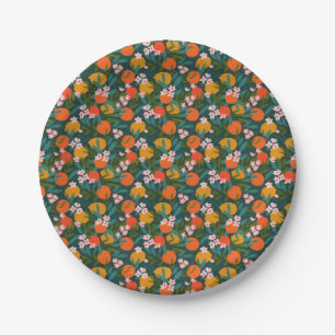 Summer Sweet Greenery Oranges Lemons Garden Paper Plates