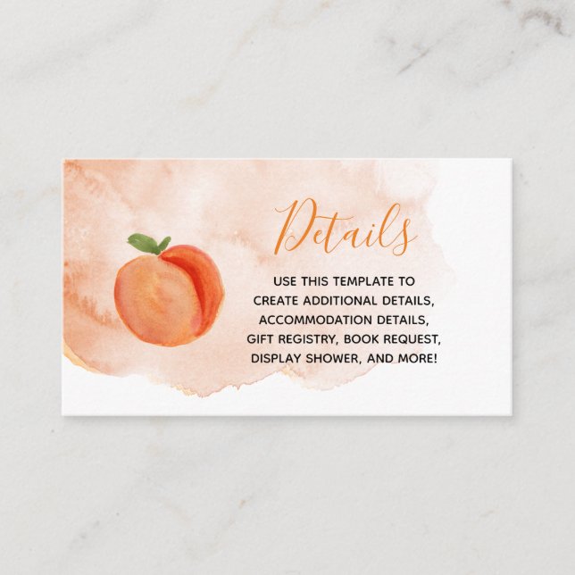 Summer Sweet Little Peach Detail Card  (Front)