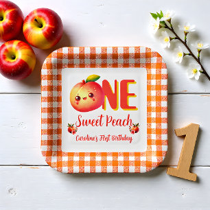 Summer Sweet Peach Birthday Paper Plates