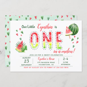 Summer Sweet Watermelon First Birthday Invitation