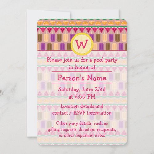 Summer Sweets Party Invitation