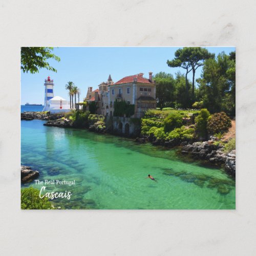 Summer Swim Cascais Portugal Postcard