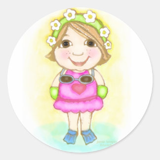 Summer Swim Girl Stickers