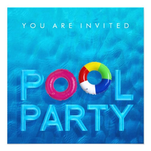 Summer Swimming Pool Party invitation 5.25