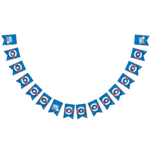 Summer Swimming Pool Party Tropical Birthday Blue Bunting Flags
