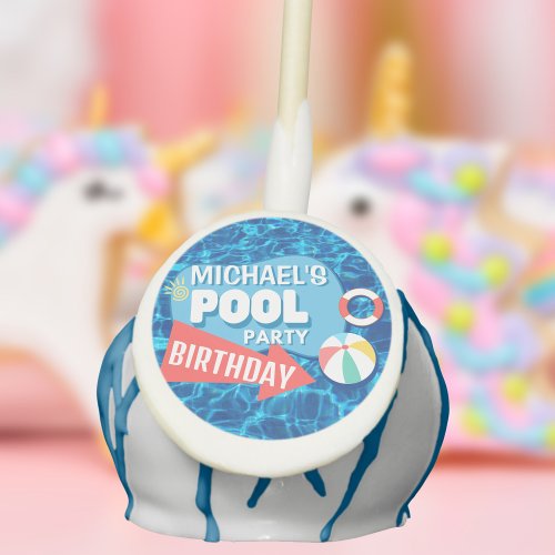 Summer Swimming Pool Party Tropical Birthday Blue  Cake Pops