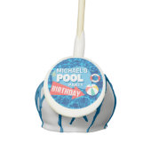 Summer Swimming Pool Party Tropical Birthday Blue  Cake Pops (Front)