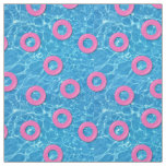 Summer Swimming Pool Water and Pink Inflatables Fabric