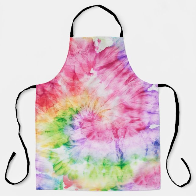 Summer Swirls: Pastel Tie-Dye Pattern Apron (Front)