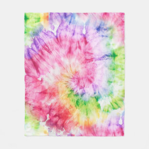 Summer Swirls: Pastel Tie-Dye Pattern Fleece Blanket