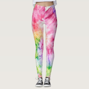 Summer Swirls: Pastel Tie-Dye Pattern Leggings