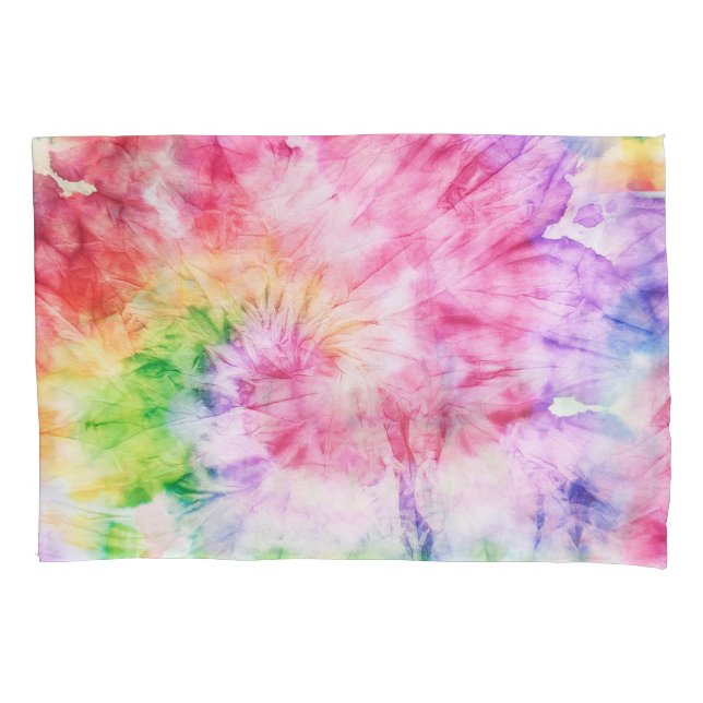 Summer Swirls: Pastel Tie-Dye Pattern Pillow Case (Front)