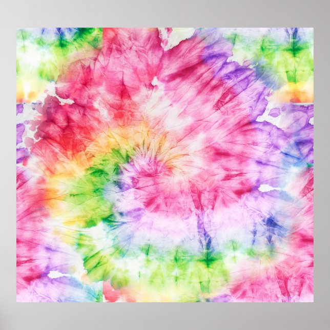 Summer Swirls: Pastel Tie-Dye Pattern Poster (Front)