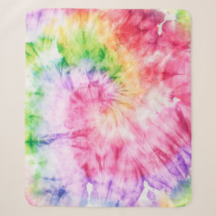 Summer Swirls: Pastel Tie-Dye Pattern Sherpa Blanket