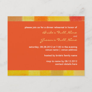 Summer tango Wedding Rehearsal Dinner Invitation