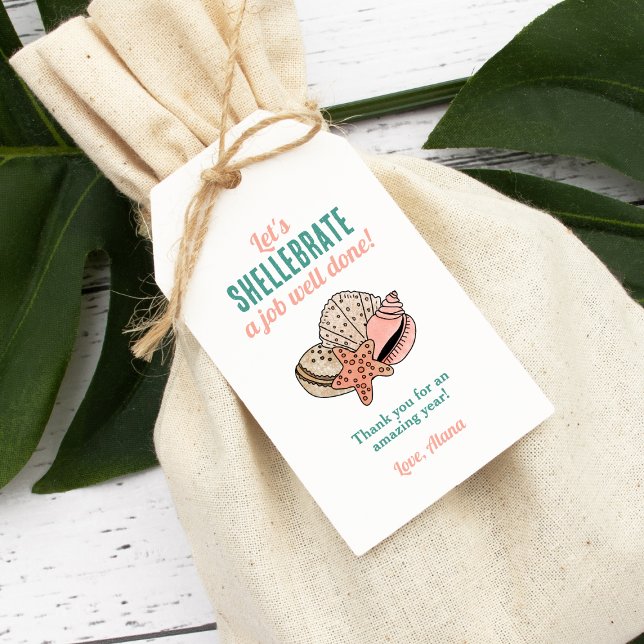 Summer Teacher Appreciation Seashell Thank You Gift Tags (Creator Uploaded)