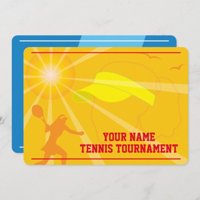 Summer tennis tournament invitation template (Front/Back)