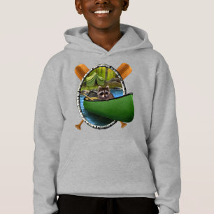 Summer Tent Camping Funny Raccoon Canoe Thief Hoodie