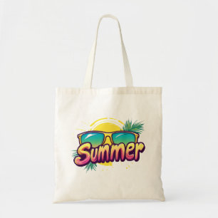 Summer Text - Colorful Summer Sunglasses Tote Bag