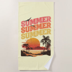 Summer text design beach towel