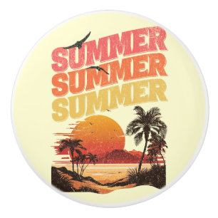 Summer text design ceramic knob