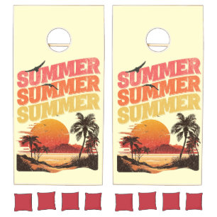 Summer text design cornhole set