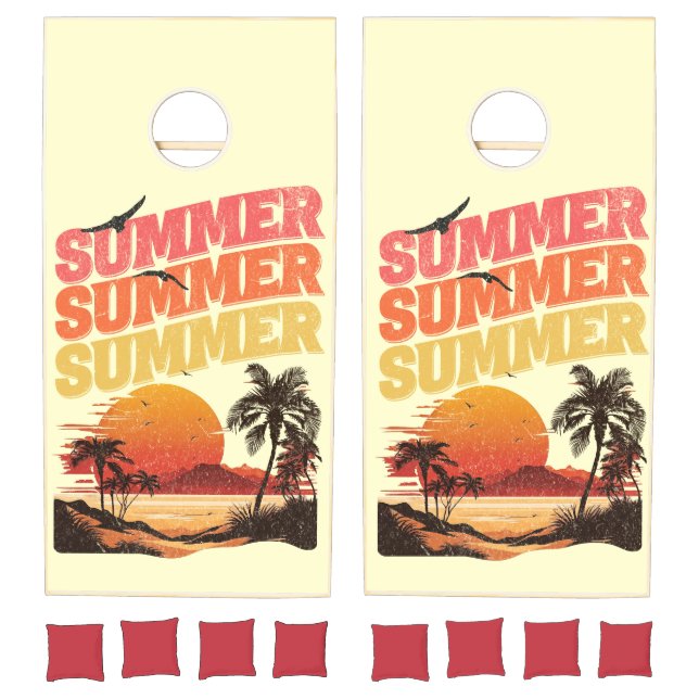 Summer text design cornhole set (Set)